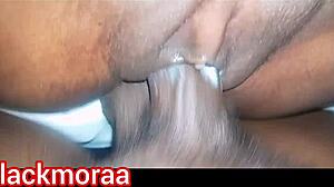 Chidinma gets shaved pussy filled with creampie from amateur cock in hardcore orgasm