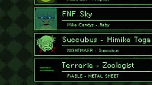 Komi teases Nagatoro with futa toy banging and titty fuck