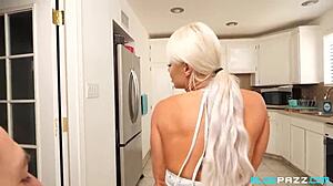 Stepmom London River Rides Big Cock with Ball Licking and Cum Swallow!