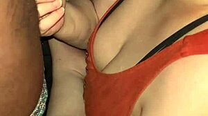 Sloppy Redhead Plays with Monster Black Cock Toy!