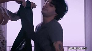 busty housewives get used by lucky stud at home with big tits and asses everywhere 😍