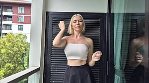 Hey, check out this transparent clothes dry and wet try on with big tits flashing in public.