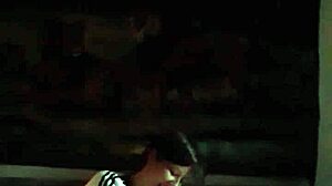 Cheating petite girlfriend fucks and sucks her fella's mate for first time