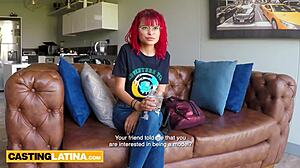 Petite Colombian teen Melissa Mocosa feels intense pleasure moaning on her first massive cock