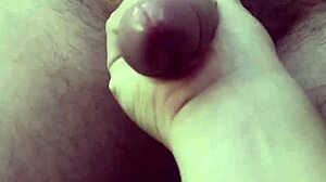 I feel so excited as Ella plays with my cock's precum while recording everything, ending in a handjob with her covered in cum from our real amateur couple session.