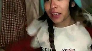 Bonneyuwu petite teen masturbates solo in her stepdad's garage