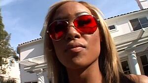 Lena Lang and Taj Malai take on big black cock in wild interracial threesome with deepthroat riding doggystyle