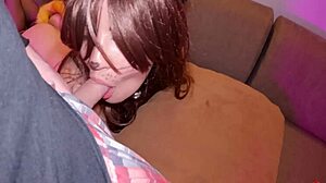 Fox ears and tail plug in stepsister ass fucking while parents away