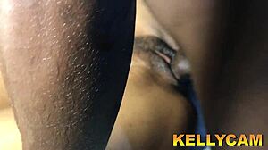 In a steamy encounter, a big dick plunges into her cute fleshy pussy for wild fucking.