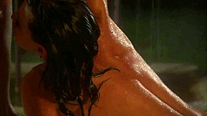 Intense Lesbian Strapon Action in the Rain with Asian Milf and Heels