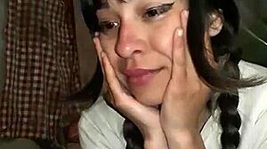 Bonneyuwu petite teen masturbates solo in her stepdad's garage