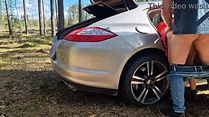 are you fucking that sexy milf hard in the forest until she cums?