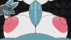 oh man i love banging this female cinderace with her big tits... titty fuck game is so hot, cum all over those boobs!!