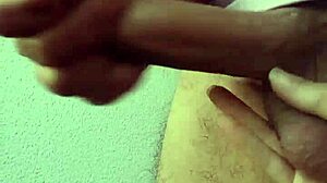 I feel so excited as Ella plays with my cock's precum while recording everything, ending in a handjob with her covered in cum from our real amateur couple session.