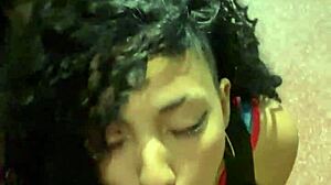 In a public street in Buenos Aires, this Argentinian teen amateur takes cum outdoors as a voyeur watches her prostitute act.