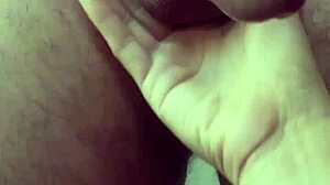 I feel so excited as Ella plays with my cock's precum while recording everything, ending in a handjob with her covered in cum from our real amateur couple session.