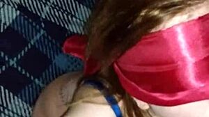 Girlfriend blindly sucks old friend without knowing she's filmed