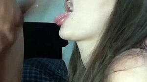 Brunette teen latina sucks big cock in cosplay creampie cumshot compilation!