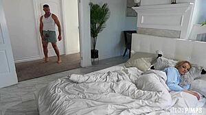 cherry kiss gives a deepthroat ball sucking blowjob before an ass drilling by her roomie?