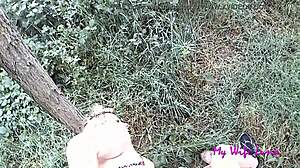 Beautiful peasant woman enjoys outdoor activities with friends