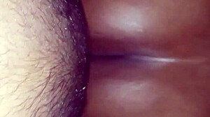 Black ebony cougar with big oiled ass and thong panties takes cock like bitch