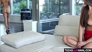 Lesbian teen 18+s experiment with anal toys