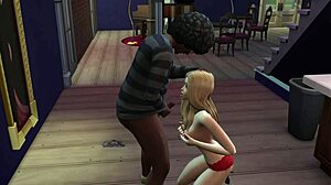 Sims 4 hot teen engages in cock sucking at local bar
