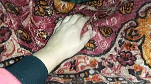 Brunette Girlfriend Gives Cunnilingus to Friend in Tent on Halloween Night