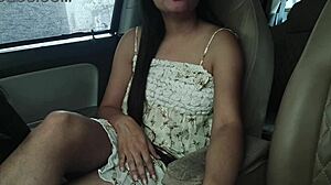 Blackmailing and Fucking GF in Risky Outdoor Car Sex!