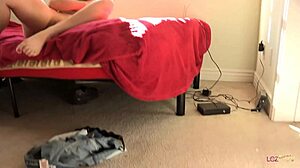 this blonde bitch shoves beads in ass and dildo in shaved pussy for solo wank