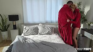 cherry kiss gives a deepthroat ball sucking blowjob before an ass drilling by her roomie?