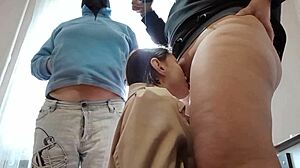 real lesbian threesome with two students and a teacher