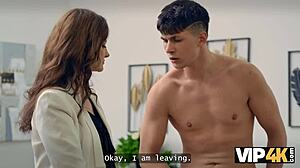 Czech Mature Cock Sitter Jerking Off in Stockings