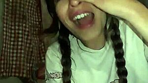 Bonneyuwu petite teen masturbates solo in her stepdad's garage