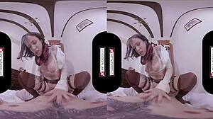 hey, vrcosplayx has lilyan red as mikasa attacking your titanic dick in 3d pov doggystyle and blowjob parody with natural tits and costumes