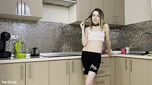 Oh man, my stepsister got rough anal in the kitchen from my lucky friend, it was intense