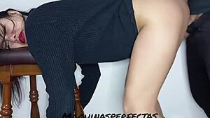 Horny girl penetrated in pov doggystyle with squirting orgasm and cum on ass