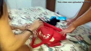 bianca naldy organized menage after work where the blonde and brunette took doggystyle cumshots