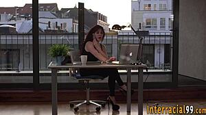 maid gets interracially toyed with big cock and anal action