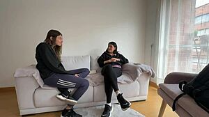 Paying roomie rent with lesbian sex turns intriguing