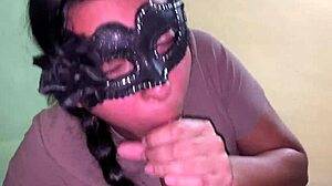 caliente latina gives deepthroat blowjob with brackets in submissive homemade reality