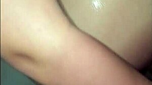 Mature milf invites me to bathroom for big tits anal toy play with squirting creampie in tight pussy.