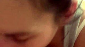 Betty explores deepthroat techniques with impressive skill and focus on her boobs and tits