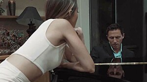 alexis james delivers tight petite teen pussy pleasures on piano with small tits and pretty young looks