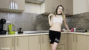 Oh man, my stepsister got rough anal in the kitchen from my lucky friend, it was intense