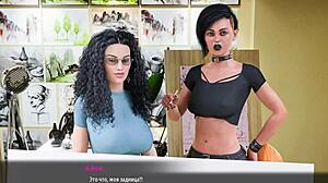 In this gameplay episode, blonde milf with big tits gives blowjob and gets fucked on beach