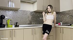 Oh man, my stepsister got rough anal in the kitchen from my lucky friend, it was intense