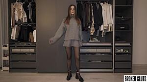 Influence This Bitch - Tiny 18+ Influencer Pounded Like a Sex Doll in Rough Creampie Group