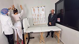 Blindfolded Wife Gets Cum Covered in Hospital Massage with Huge Cock from Uniform Guy in Cuckold Humiliation Fuck