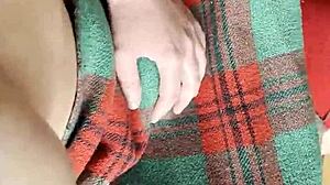 Shy Neighbor Performs Cunnilingus Under Blanket